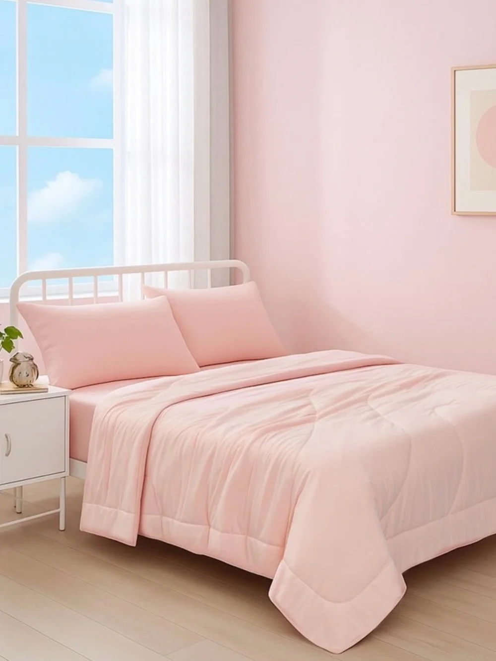 DreamValley cooling breathable and lightweight comforter, Pink Blush
